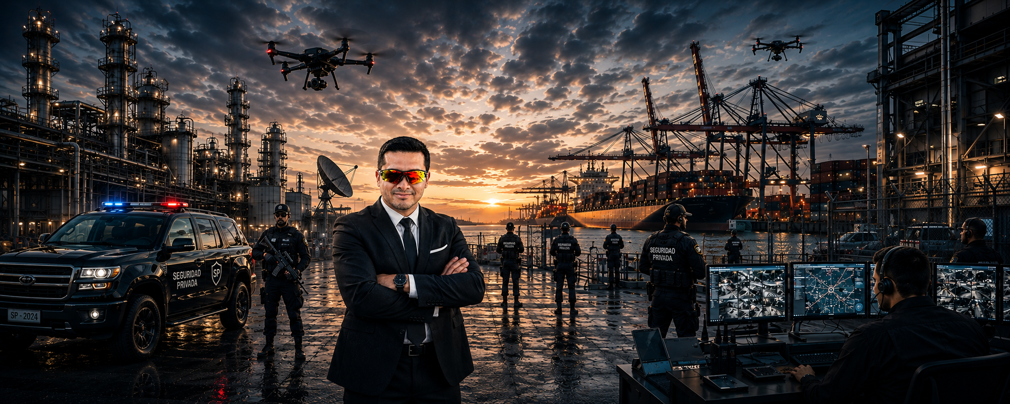Banner Ejecutivo Industria — Freddy Sarzosa, seguridad privada e industrial
